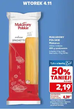 Kaufland Makaron spaghetti Makarony Polskie oferta