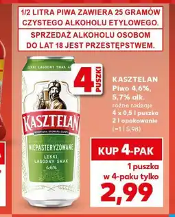 Kaufland Piwo Kasztelan Niepasteryzowane oferta