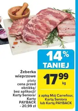 Carrefour Market Żeberka wieprzowe płaty Carrefour Market oferta