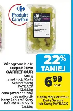 Carrefour Market Winogrona białe bezpestkowe CARREFOUR oferta