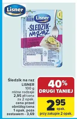 Carrefour Market Śledzie na raz LISNER różne rodzaje oferta