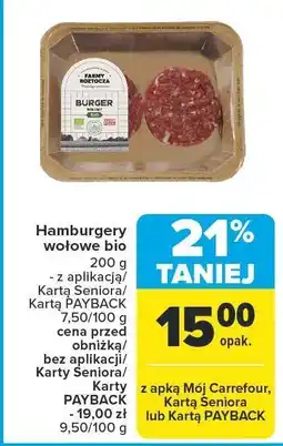 Carrefour Market Hamburgery wołowe bio Carrefour Market oferta