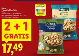 Lidl Pistacje kalifornijskie prażone i solone 2+1 gratis Alesto oferta