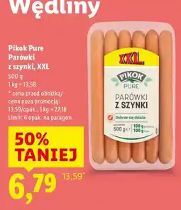 Lidl Parówki z szynki XXL Pikok Pure oferta
