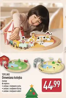 ALDI Kolejka drewniana z motywem safari Toylino oferta