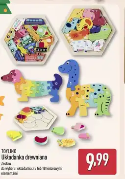ALDI Układanka drewniana 5 el. Toylino oferta