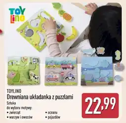 ALDI Układanka drewniana z puzzlami motyw oceanu Toylino oferta