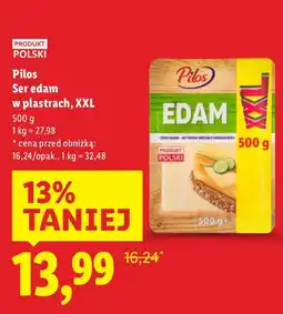 Lidl Ser edam w plastrach XXL Pilos oferta