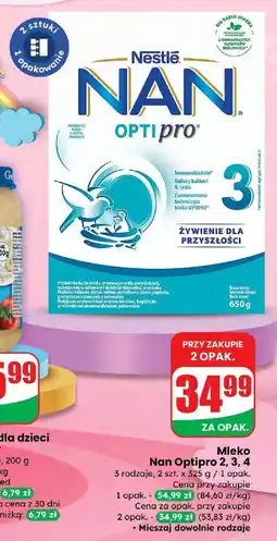 Dino Mleko Nan Optipro 2, 3, 4, 3 rodzaje, 2 szt. x 325 g / 1 opak. Nestlé oferta
