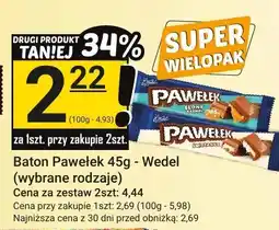 Hitpol Baton Pawełek 45g - Wedel (wybrane rodzaje) oferta