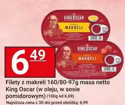 Hitpol Filety z makreli 160/80-97g masa netto King Oscar (w oleju, w sosie pomidorowym) oferta
