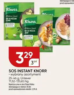 Chata Polska Sos instant Knorr wybrany asortyment Unilever oferta