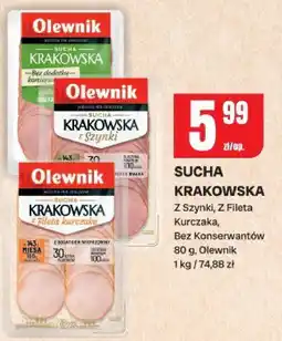 Chorten Kiełbasa sucha krakowska z szynki, z fileta kurczaka, bez konserwantów Olewnik oferta