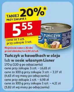 Auchan Tuńczyk w kawałkach w oleju Lisner oferta