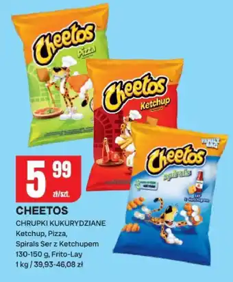 Chorten Chipsy Cheetos chrupki kukurydziane Ketchup, Pizza, Spirals Ser z Ketchupem Frito-Lay oferta