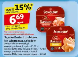 Auchan Szynka Basiuni drobiowa lub wieprzowa, Sokołów oferta