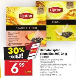 Twój Market Herbata Lipton piramidka 20T, 34 g oferta