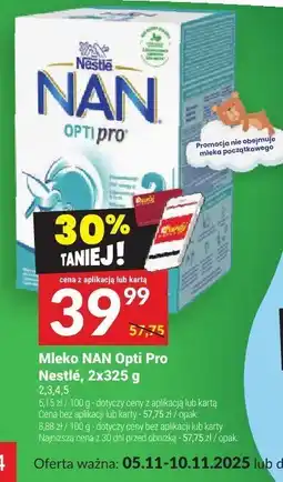 Twój Market Mleko NAN Opti Pro Nestlé, 2x325g oferta