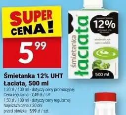 Twój Market Śmietanka 12% UHT Łaciata, 500 ml oferta