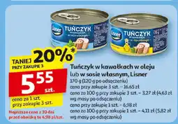 Auchan Tuńczyk w kawałkach w oleju lub w sosie własnym, Lisner oferta