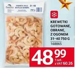 Selgros Krewetki gotowane, obrane, z ogonem 31-40 750 g Freezco oferta