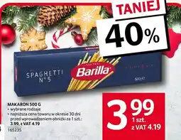 Selgros Makaron Barilla Spaghetti 500G wybrane rodzaje oferta