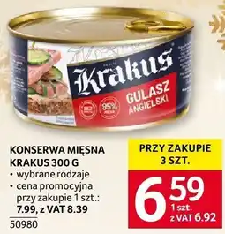 Selgros Konserwa mięsna Gulasz angielski Krakus 300 g różne rodzaje oferta