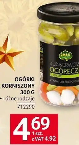 Selgros Ogórki korniszony Smak 300g oferta