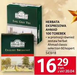 Selgros Herbata ekspresowa Ahmad 100 torebek Ahmad classic selection, 60 kopert oferta