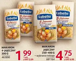 Selgros Makaron jajeczny Lubella 250-400g oferta