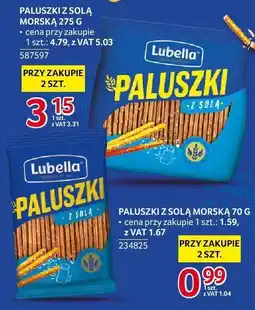 Selgros Paluszki Lubella z solą morską 70 g oferta