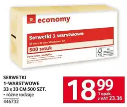 Selgros Serwetki 1-warstwowe 33 x 33 CM 500 SZT. + różne rodzaje economy oferta