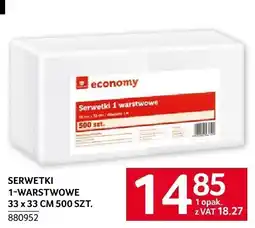 Selgros Serwetki 1-warstwowe 33 x 33 CM 500 SZT. economy oferta