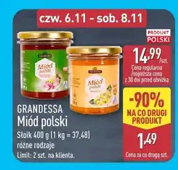 ALDI Miód polski różne rodzaje GRANDESSA oferta