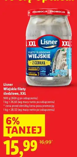 Lidl Filety śledziowe Lisner Wiejskie filety śledziowe, XXL oferta