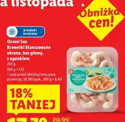 Lidl Krewetki Ocean Sea Krewetki blanszowane obrane, bez głowy, z ogonkiem oferta