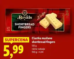 Lidl Ciastka maślane shortbread fingers Royals oferta
