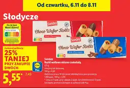 Lidl Rurki waflowe oblane czekoladą Sondey oferta