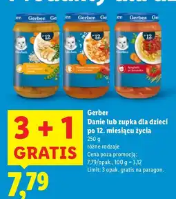 Lidl Danie lub zupka dla dzieci po 12. miesiącu życia Gerber oferta
