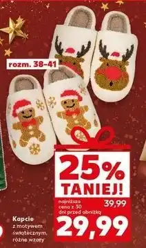 Kaufland Kapcie świąteczne 38-41 oferta