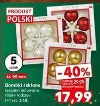 Kaufland Bombki szklane dekorowane śr. 60 mm Vitbis oferta