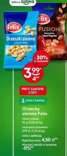 Żabka Orzeszki Felix Fusion Peanuts love Sweet Paprika oferta