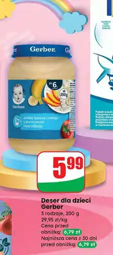 Dino Deserek jabłka banany mango z kremowym twarożkiem Gerber oferta