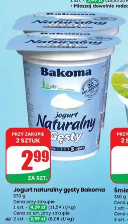 Dino Jogurt naturalny gęsty Bakoma Naturalny oferta