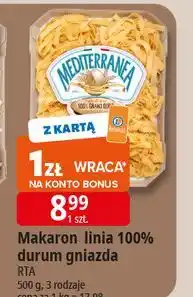 E.Leclerc Makaron gniazdka wstążka wąska Mediterranea oferta