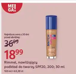 Rossmann Podkład spf 20 nr 200 soft beige Rimmel Match Perfection oferta