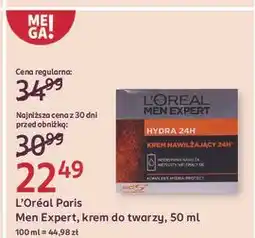 Rossmann Krem do twarzy intensywnie nawilżajacy L'oreal Men Expert Hydra 24H oferta