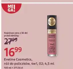 Rossmann Róż do policzków 02 Eveline Wonder Match oferta