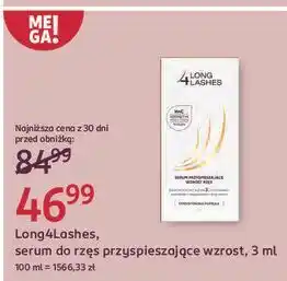 Rossmann Serum przyspieszające wzrost rzęs Long4Lashes oferta