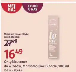 Rossmann Toner do włosów marshmallow blonde Onlybio oferta